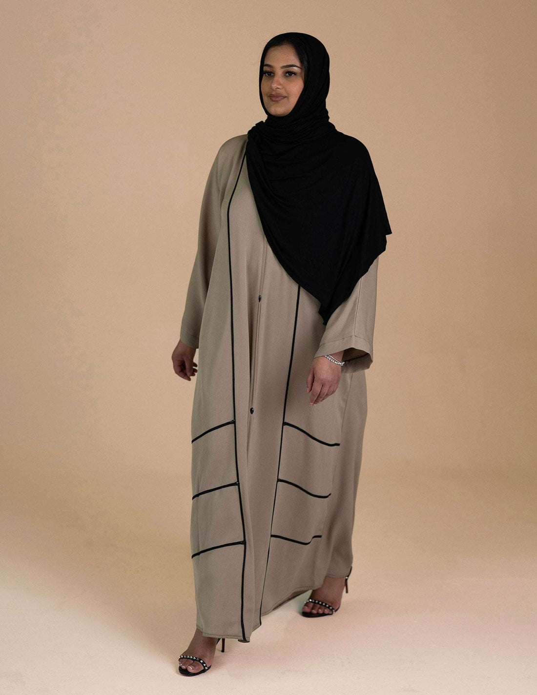 Essential Closed Abaya - Beige - Abayas, Closed, closed abaya, essential, essential abaya, Featured, upsell - AZAARYA