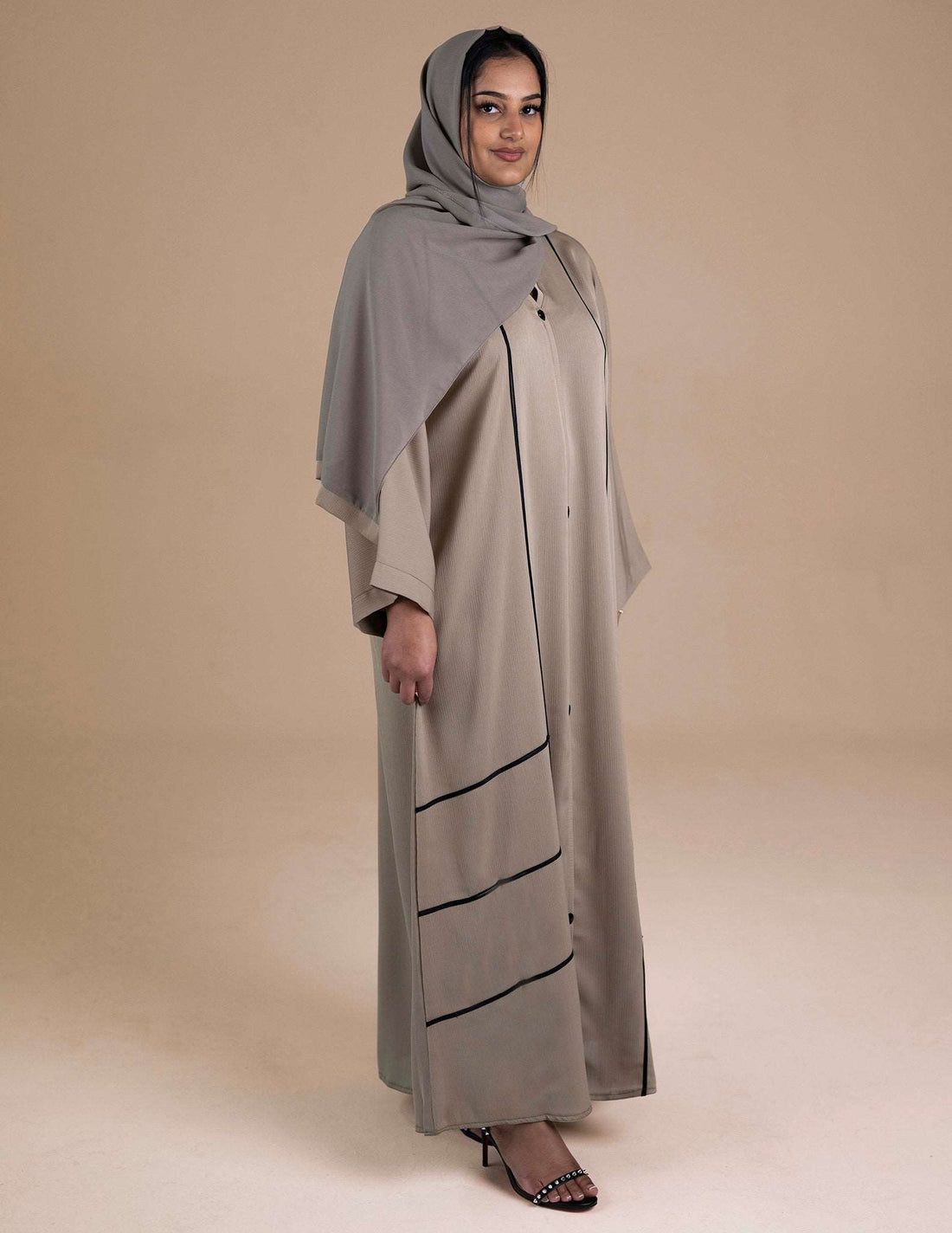 Essential Closed Abaya - Beige - Abayas, Closed, closed abaya, essential, essential abaya, Featured, upsell - AZAARYA