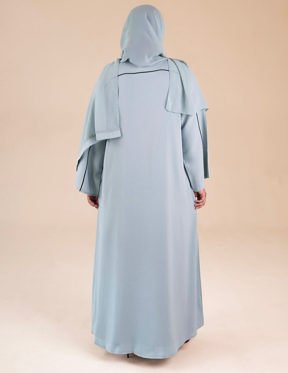 Essential Closed Fiza Blue Abaya - Abayas, Best, Closed, essential, Featured - AZAARYA