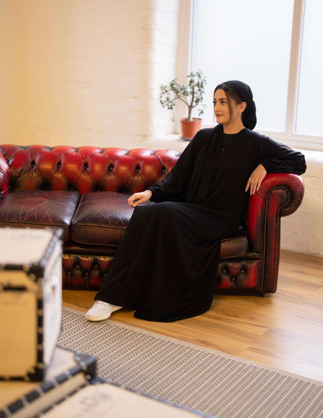 Essential Closed Black Cuffed Abaya - Abayas, black abayas, Closed, closed abayas, cuffed sleeves, essential, essential abayas, Featured - AZAARYA