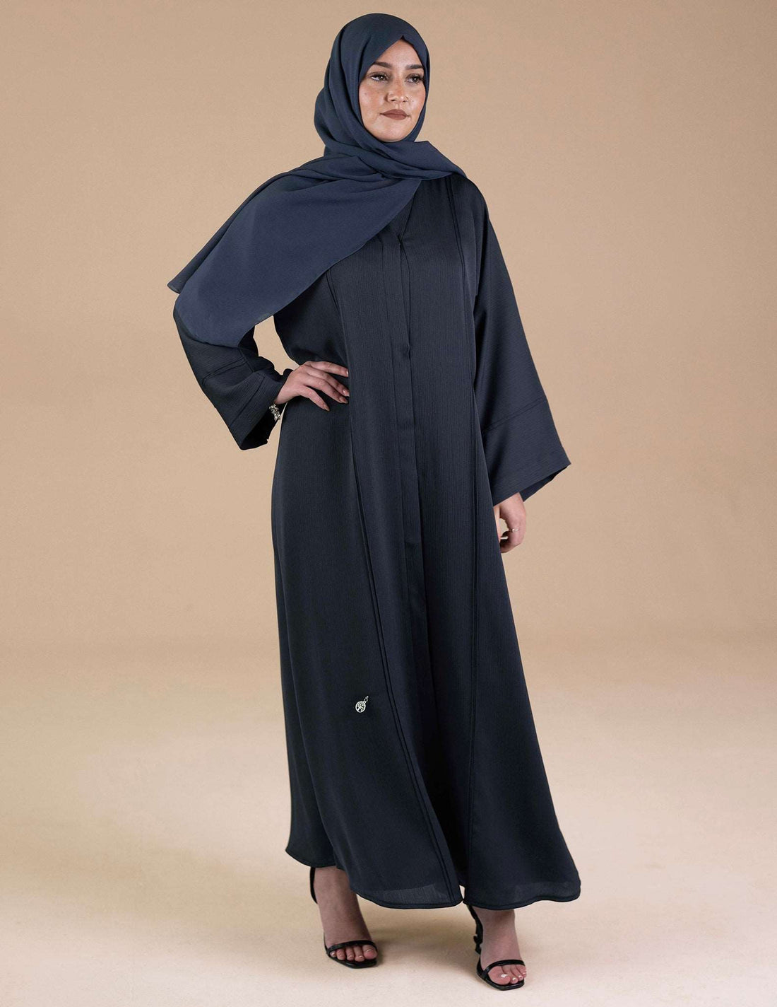 Essential Open Abaya - Imaan Grey - Abayas, essential, essential abayas, Open, open abayas - AZAARYA