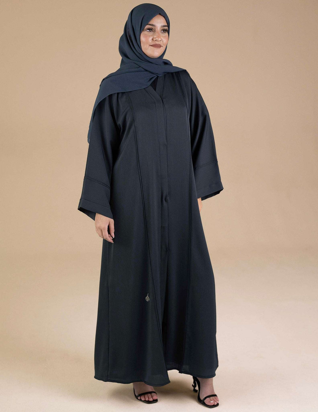 Essential Open Abaya - Imaan Grey - Abayas, essential, essential abayas, Open, open abayas - AZAARYA