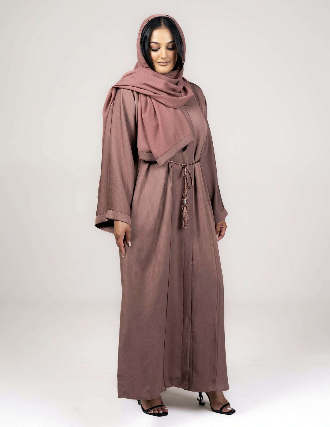 Essential Open Abaya - Rose Taupe - Abayas, Best, essential, essential abayas, Open, open abayas - AZAARYA