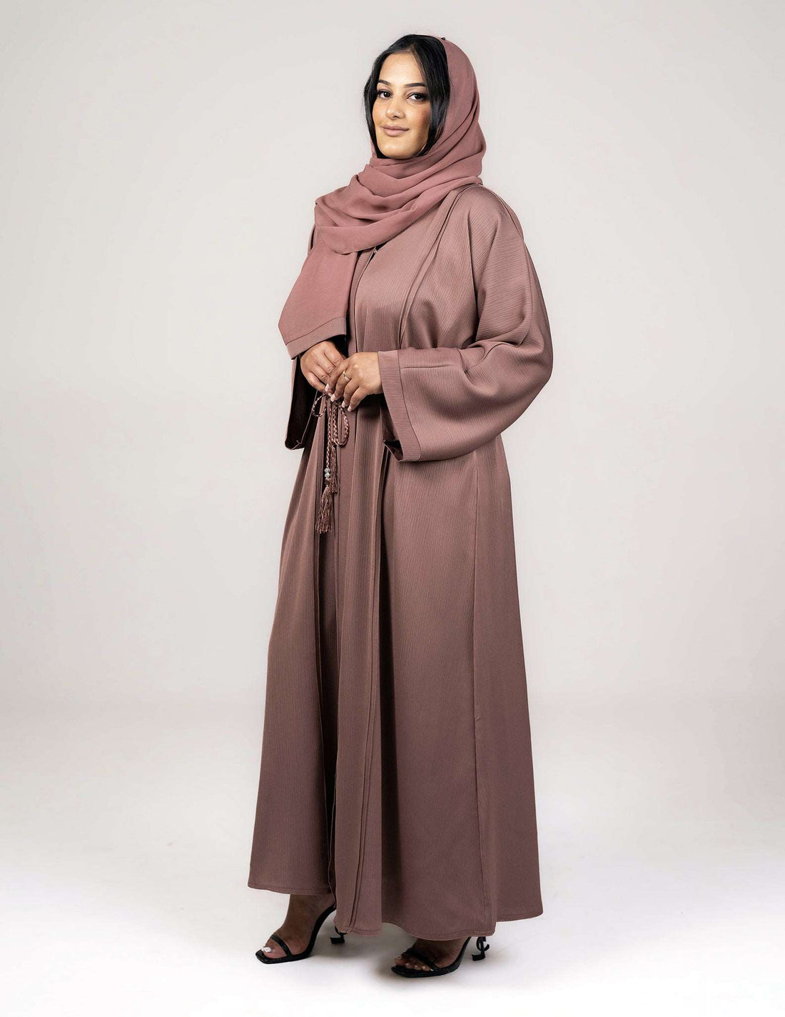 Essential Open Abaya - Rose Taupe - Abayas, Best, essential, essential abayas, Open, open abayas - AZAARYA