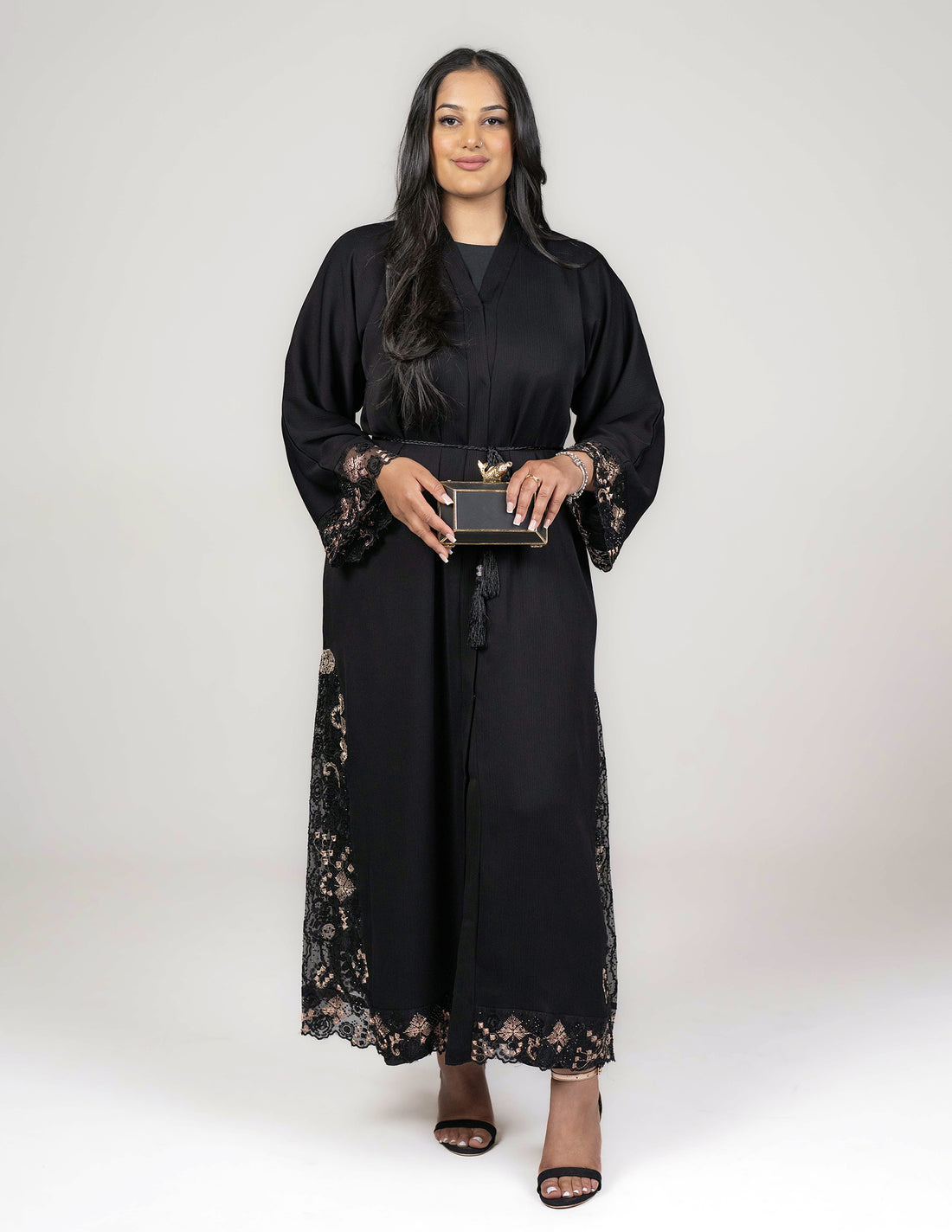 Lima Abaya - Abayas, black abaya, black abayas, embroidered, embroidered abaya, embroidered abayas, Featured, open abaya, open abayas, premium, premium abaya, premium abayas - AZAARYA