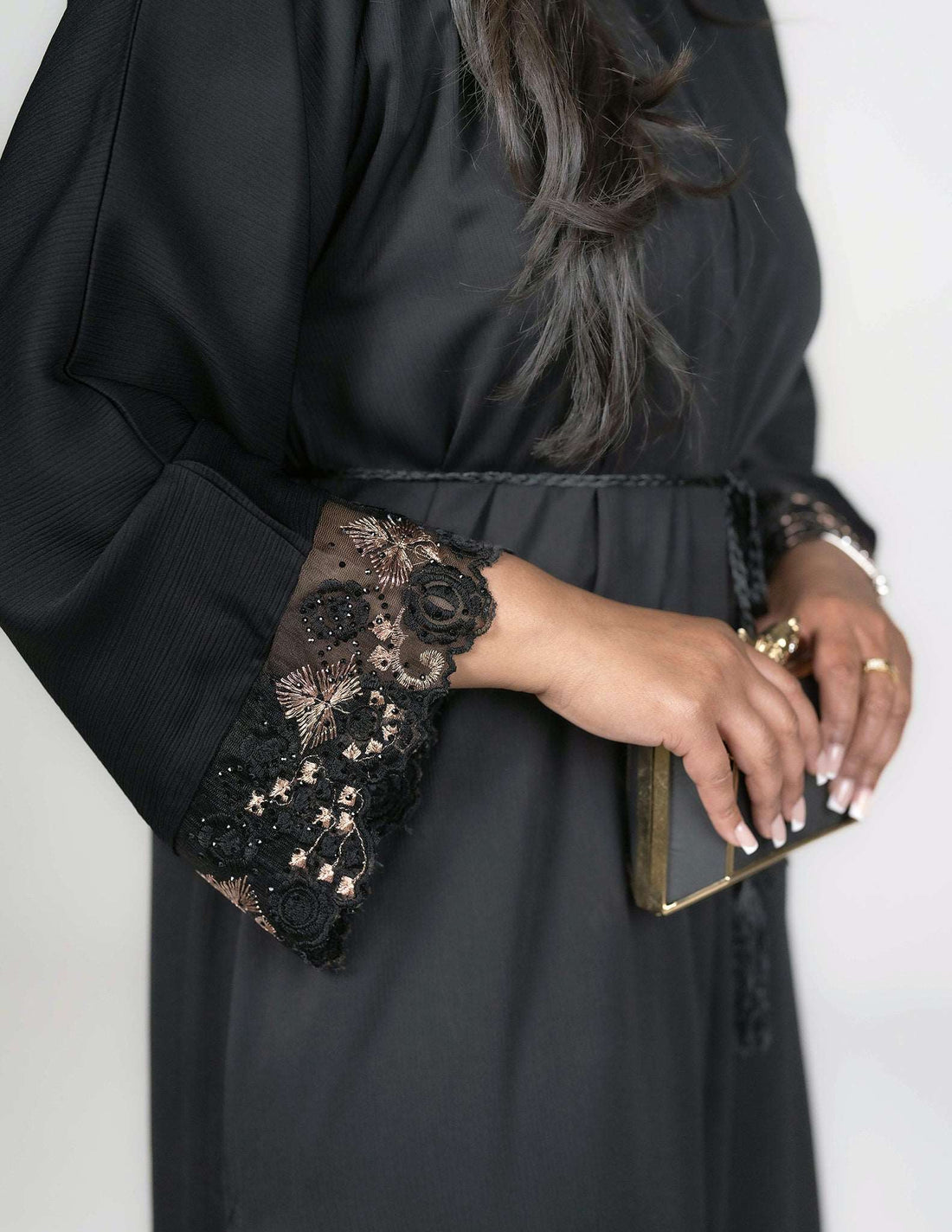 Lima Abaya - Abayas, black abaya, black abayas, embroidered, embroidered abaya, embroidered abayas, Featured, open abaya, open abayas, premium, premium abaya, premium abayas - AZAARYA