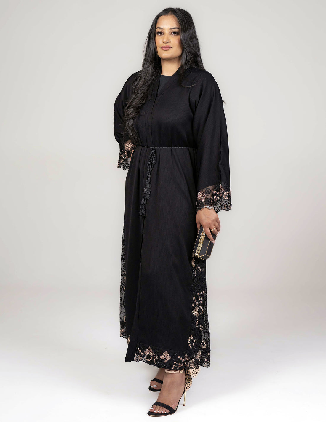 Lima Abaya - Abayas, black abaya, black abayas, embroidered, embroidered abaya, embroidered abayas, Featured, open abaya, open abayas, premium, premium abaya, premium abayas - AZAARYA