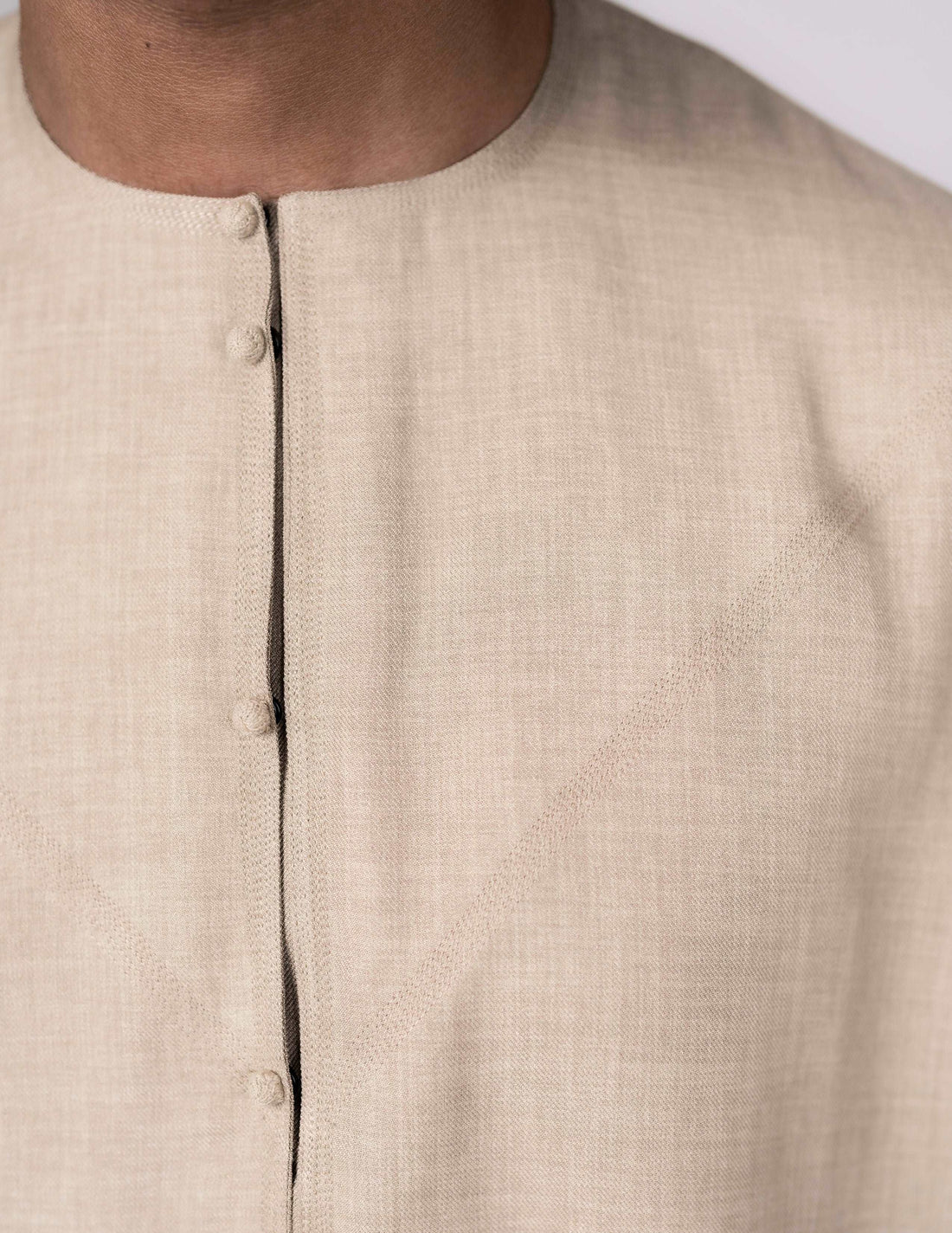 Rayaan Beige Emirati Thobe - beige jubbah, beige thobe, Featured, Men, mens jubbah, mens thobe, mens thobes, Thobes - AZAARYA