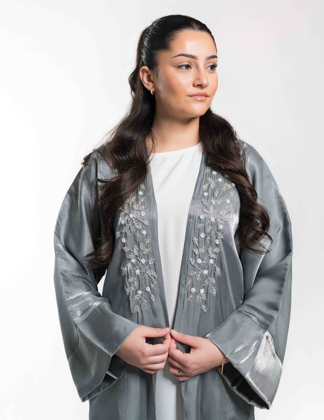 Open Kimono Style 'Marina' Embellished Abaya