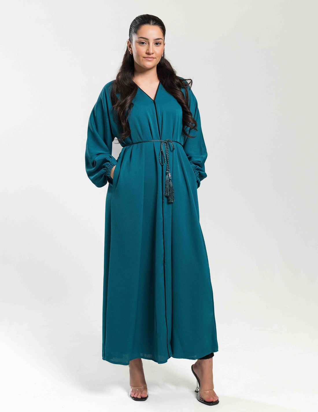 Essential Closed Teal Cuffed Abaya