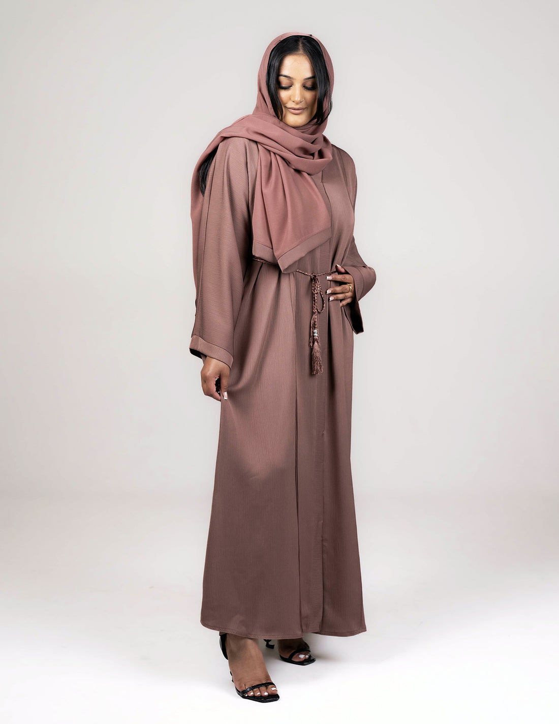 Essential Open Abaya - Rose Taupe - Abayas, Best, essential, essential abayas, Open, open abayas - AZAARYA