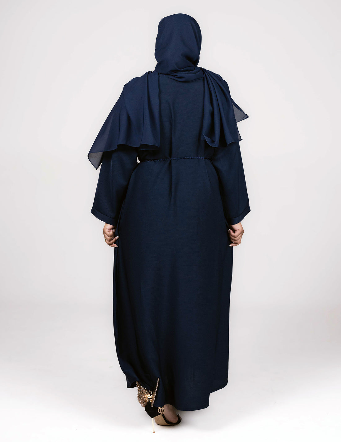 Essential Closed Meher Blue Abaya - Abayas, Closed, closed abayas, essential, essential abayas - AZAARYA